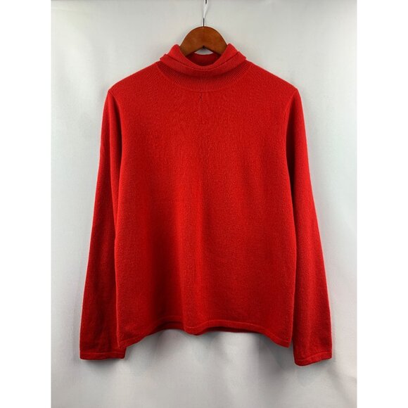 Women's Charter Club Red Cashmere Sweater Size L - Picture 1 of 9